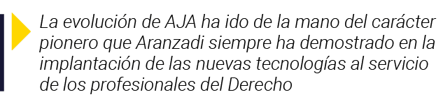  La evolución de AJA ha ido de la mano del carácter pionero que Aranzadi siempre ha demostrado en la implantación de    
