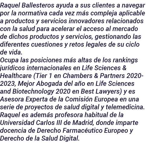 Raquel Ballesteros ayuda a sus clientes a navegar por la normativa cada vez más compleja aplicable a productos y serv   