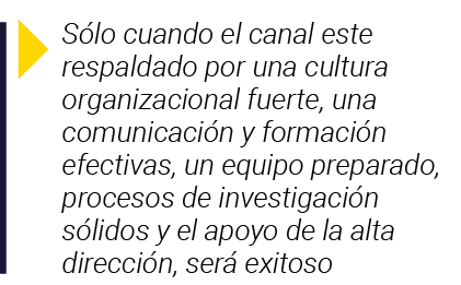  Sólo cuando el canal este respaldado por una cultura organizacional fuerte, una comunicación y formación efectivas,    