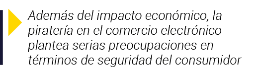  Además del impacto económico, la piratería en el comercio electrónico plantea serias preocupaciones en términos de s   