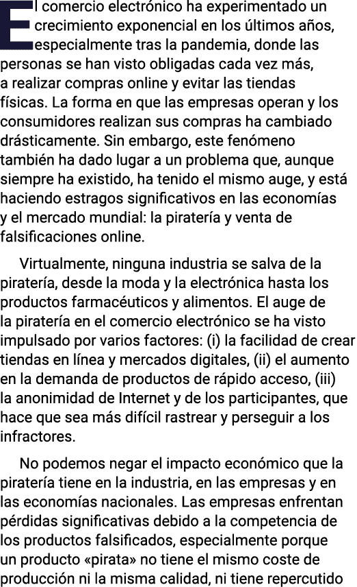 El comercio electrónico ha experimentado un crecimiento exponencial en los últimos años, especialmente tras la pandem   