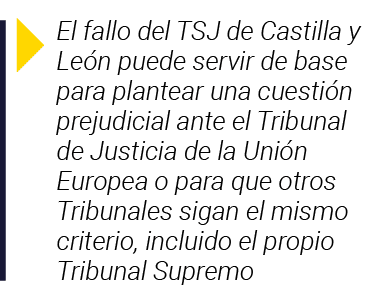 El fallo del TSJ de Castilla y León puede servir de base para plantear una cuestión prejudicial ante el Tribunal de    