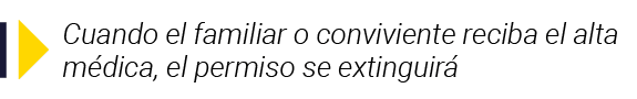 Cuando el familiar o conviviente reciba el alta médica, el permiso se extinguirá