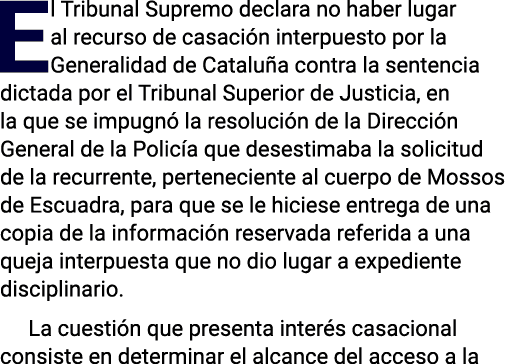 El Tribunal Supremo declara no haber lugar al recurso de casación interpuesto por la Generalidad de Cataluña contra l   
