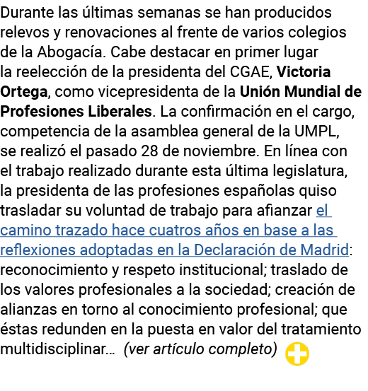 Durante las últimas semanas se han producidos relevos y renovaciones al frente de varios colegios de la Abogacía  Cab   