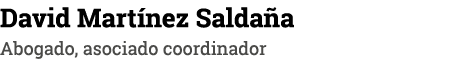 David Martínez Saldaña Abogado, asociado coordinador