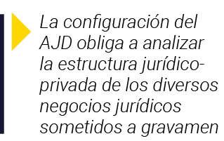  La configuración del AJD obliga a analizar la estructura jurídico-privada de los diversos negocios jurídicos sometid   