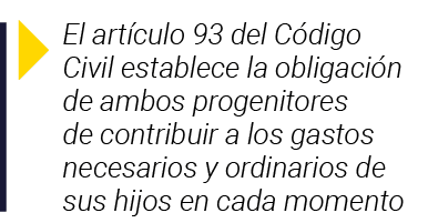  El artículo 93 del Código Civil establece la obligación de ambos progenitores de contribuir a los gastos necesarios    