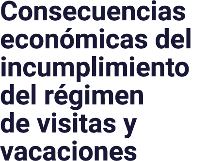 Consecuencias económicas del incumplimiento del régimen de visitas y vacaciones