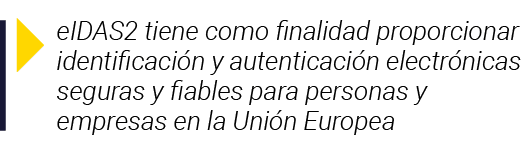  eIDAS2 tiene como finalidad proporcionar identificación y autenticación electrónicas seguras y fiables para personas   