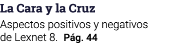 La Cara y la Cruz Aspectos positivos y negativos de Lexnet 8  Pág  44