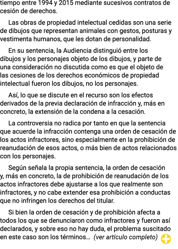 tiempo entre 1994 y 2015 mediante sucesivos contratos de cesión de derechos  Las obras de propiedad intelectual cedid   