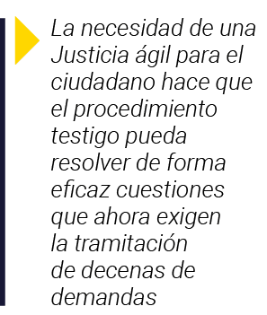  La necesidad de una Justicia ágil para el ciudadano hace que el procedimiento testigo pueda resolver de forma eficaz   