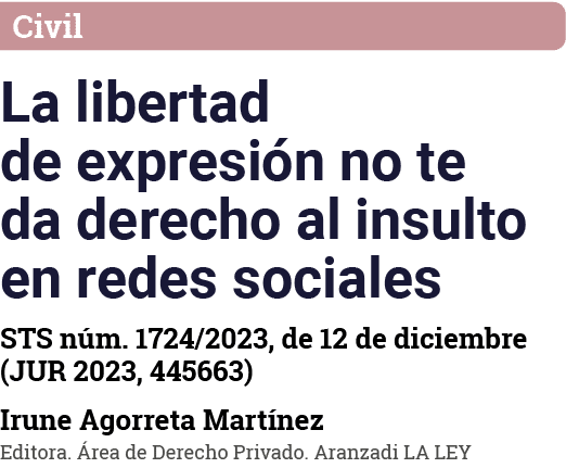 Civil La libertad de expresión no te da derecho al insulto en redes sociales STS núm  1724 2023, de 12 de diciembre (   