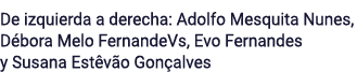 De izquierda a derecha: Adolfo Mesquita Nunes, Débora Melo FernandeVs, Evo Fernandes y Susana Estêvão Gonçalves