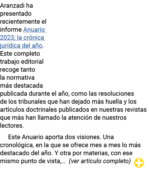 Aranzadi ha presentado recientemente el informe Anuario 2023; la crónica jurídica del año  Este completo trabajo edit   