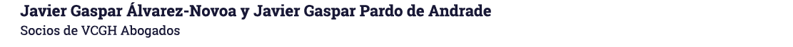 Javier Gaspar Álvarez-Novoa y Javier Gaspar Pardo de Andrade Socios de VCGH Abogados