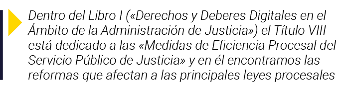  Dentro del Libro I ( Derechos y Deberes Digitales en el Ámbito de la Administración de Justicia ) el Título VIII est   