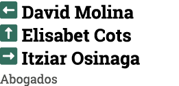   David Molina  Elisabet Cots  Itziar Osinaga Abogados
