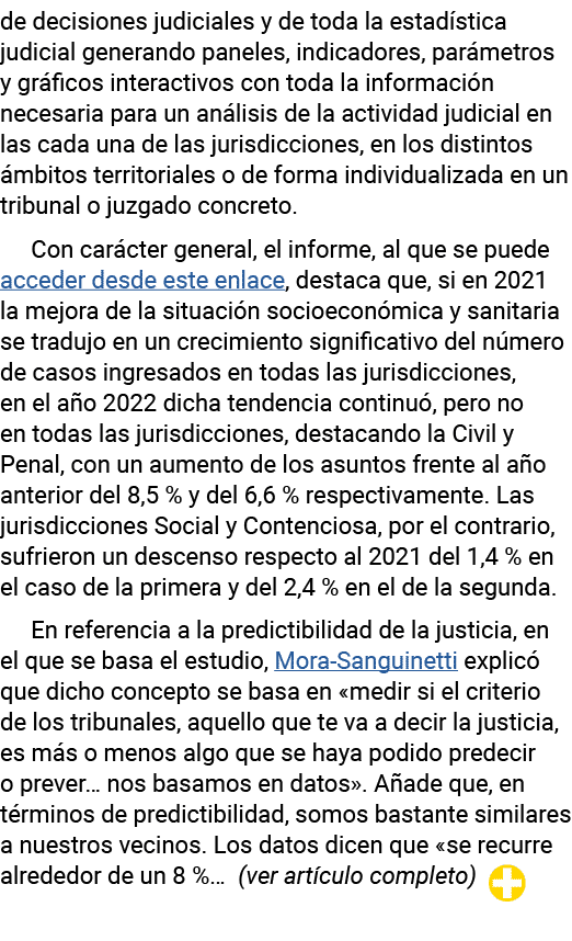 de decisiones judiciales y de toda la estadística judicial generando paneles, indicadores, parámetros y gráficos inte   