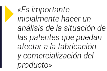   Es importante inicialmente hacer un análisis de la situación de las patentes que puedan afectar a la fabricación y    