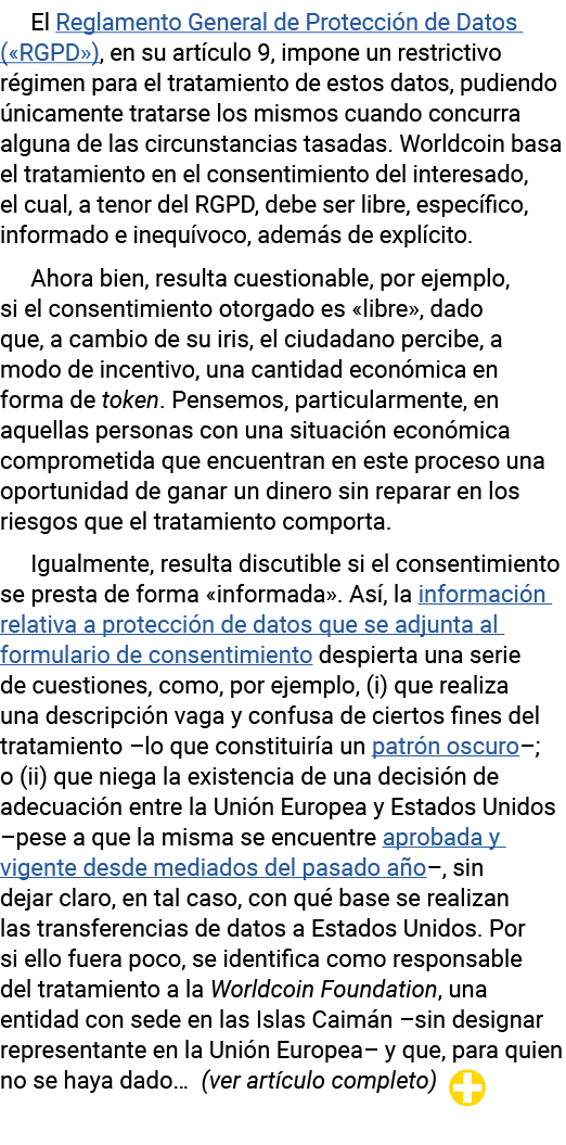 El Reglamento General de Protección de Datos ( RGPD ), en su artículo 9, impone un restrictivo régimen para el tratam   