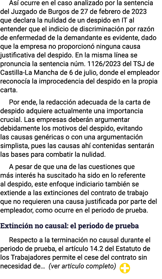 Así ocurre en el caso analizado por la sentencia del Juzgado de Burgos de 27 de febrero de 2023 que declara la nulida   