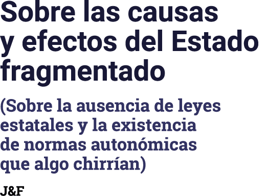 Sobre las causas y efectos del Estado fragmentado (Sobre la ausencia de leyes estatales y la existencia de normas aut   