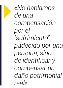   No hablamos de una compensación por el  sufrimiento  padecido por una persona, sino de identificar y compensar un d   