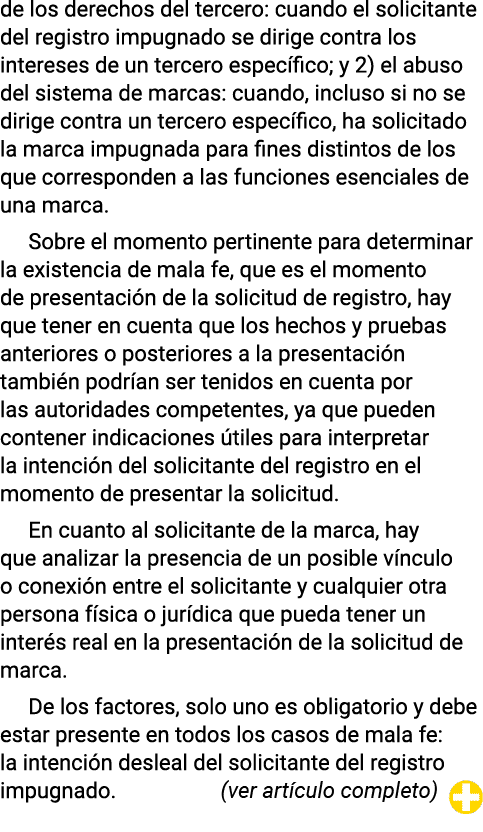 de los derechos del tercero: cuando el solicitante del registro impugnado se dirige contra los intereses de un tercer   