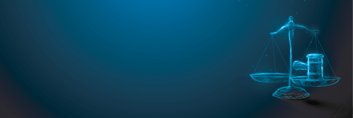 Scale icon Hammer of Justice in the Law and Justice  Low poly schemes, particles, lines, and triangles 3d vector illustration