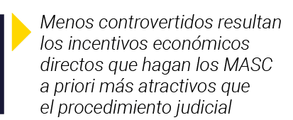  Menos controvertidos resultan los incentivos económicos directos que hagan los MASC a priori más atractivos que el p   
