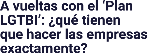 A vueltas con el  Plan LGTBI :  qué tienen que hacer las empresas exactamente 
