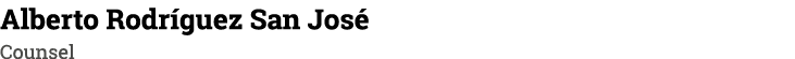 Alberto Rodríguez San José Counsel