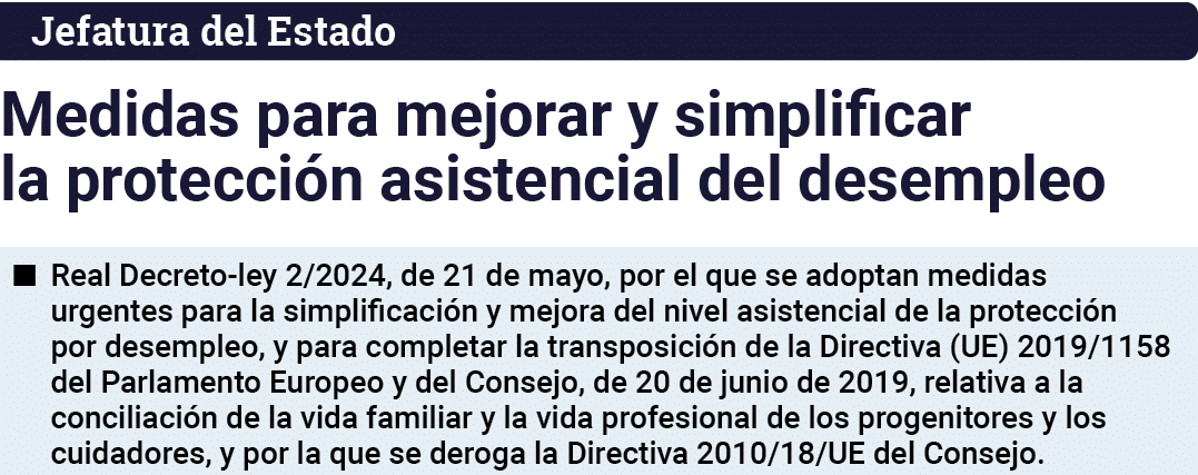 Jefatura del Estado Medidas para mejorar y simplificar la protección asistencial del desempleo   Real Decreto-ley 2 2   