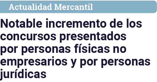 Actualidad Mercantil Notable incremento de los concursos presentados por personas físicas no empresarios y por person   