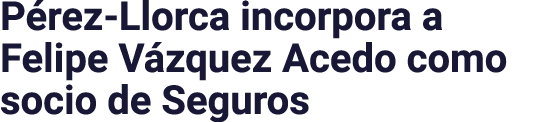 Pérez-Llorca incorpora a Felipe Vázquez Acedo como socio de Seguros