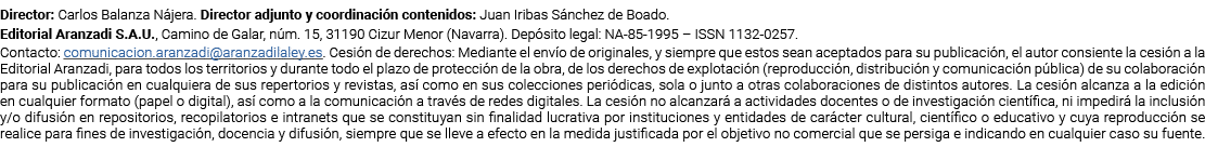 Director: Carlos Balanza Nájera  Director adjunto y coordinación contenidos: Juan Iribas Sánchez de Boado  Editorial    