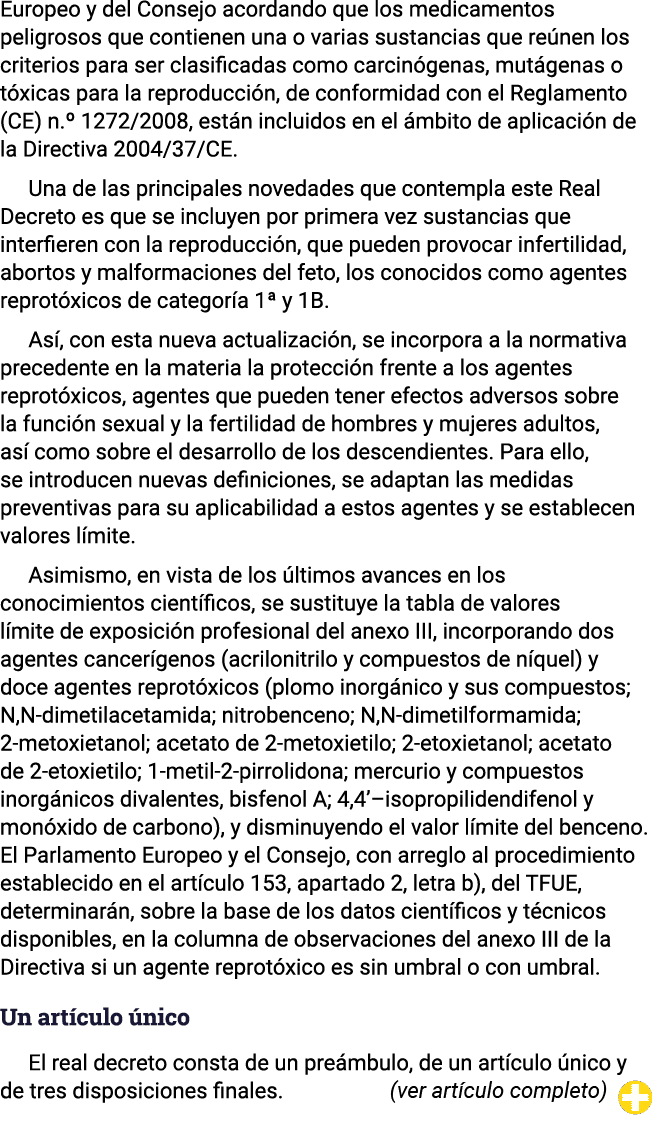 Europeo y del Consejo acordando que los medicamentos peligrosos que contienen una o varias sustancias que reúnen los    