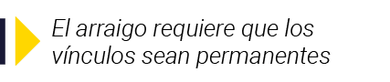  El arraigo requiere que los vínculos sean permanentes