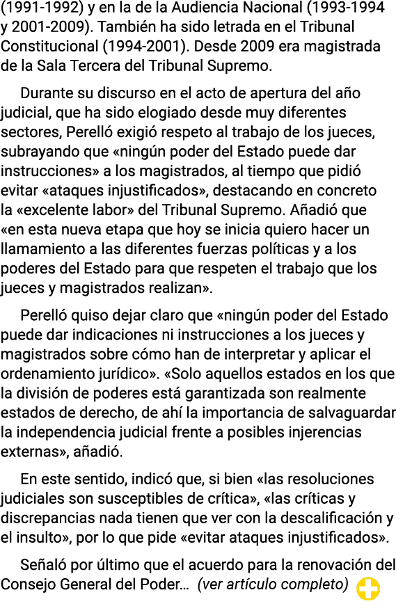 (1991-1992) y en la de la Audiencia Nacional (1993-1994 y 2001-2009)  También ha sido letrada en el Tribunal Constitu   