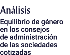 Análisis Equilibrio de género en los consejos de administración de las sociedades cotizadas