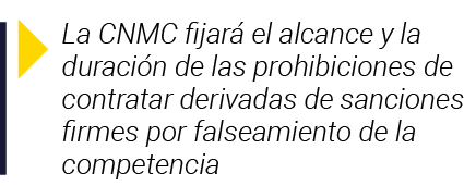  La CNMC fijará el alcance y la duración de las prohibiciones de contratar derivadas de sanciones firmes por falseami   