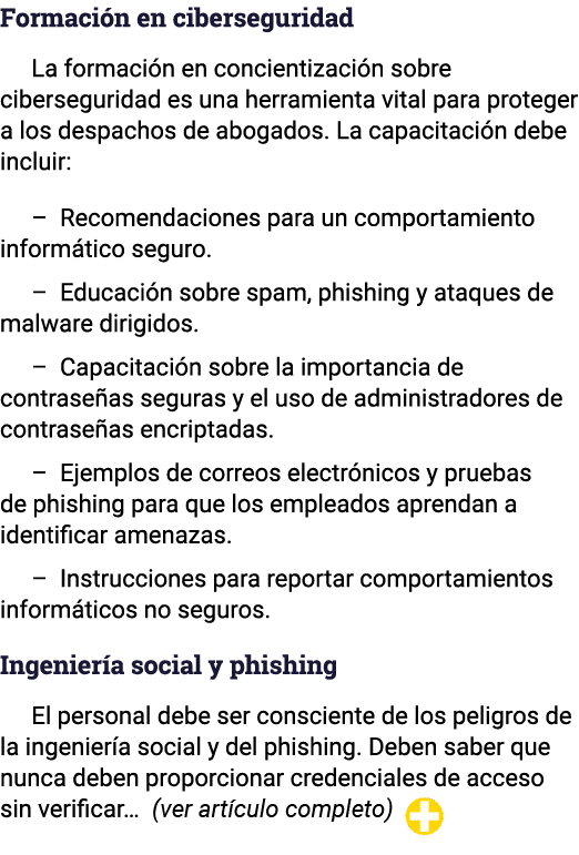 Formación en ciberseguridad La formación en concientización sobre ciberseguridad es una herramienta vital para proteg   