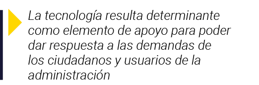  La tecnología resulta determinante como elemento de apoyo para poder dar respuesta a las demandas de los ciudadanos    