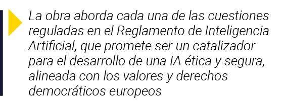  La obra aborda cada una de las cuestiones reguladas en el Reglamento de Inteligencia Artificial, que promete ser un    