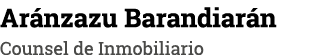 Aránzazu Barandiarán Counsel de Inmobiliario