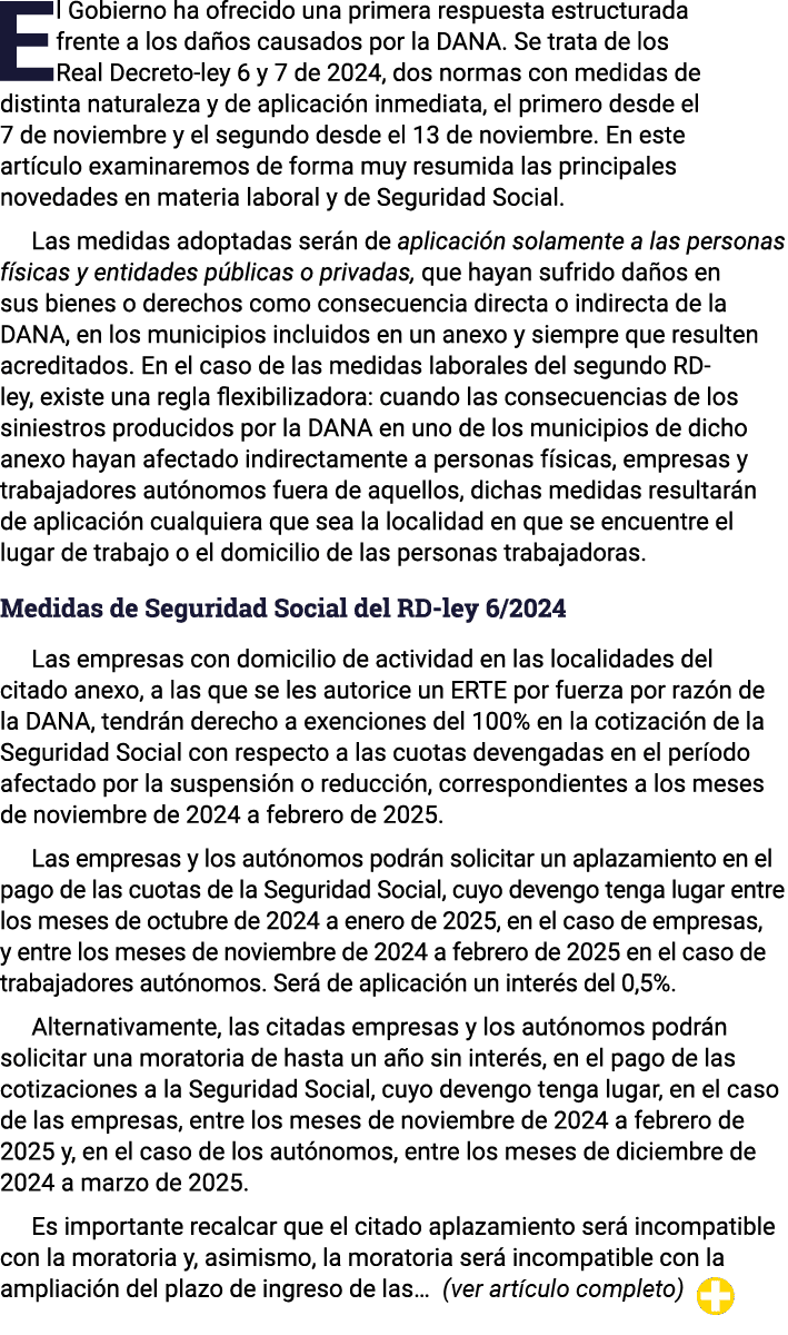 El Gobierno ha ofrecido una primera respuesta estructurada frente a los daños causados por la DANA  Se trata de los R   