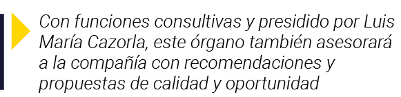  Con funciones consultivas y presidido por Luis María Cazorla, este órgano también asesorará a la compañía con recome   