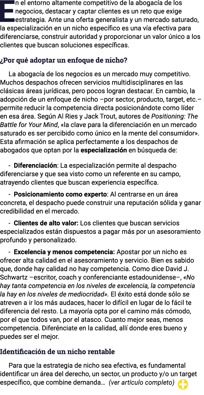 En el entorno altamente competitivo de la abogacía de los negocios, destacar y captar clientes es un reto que exige e   